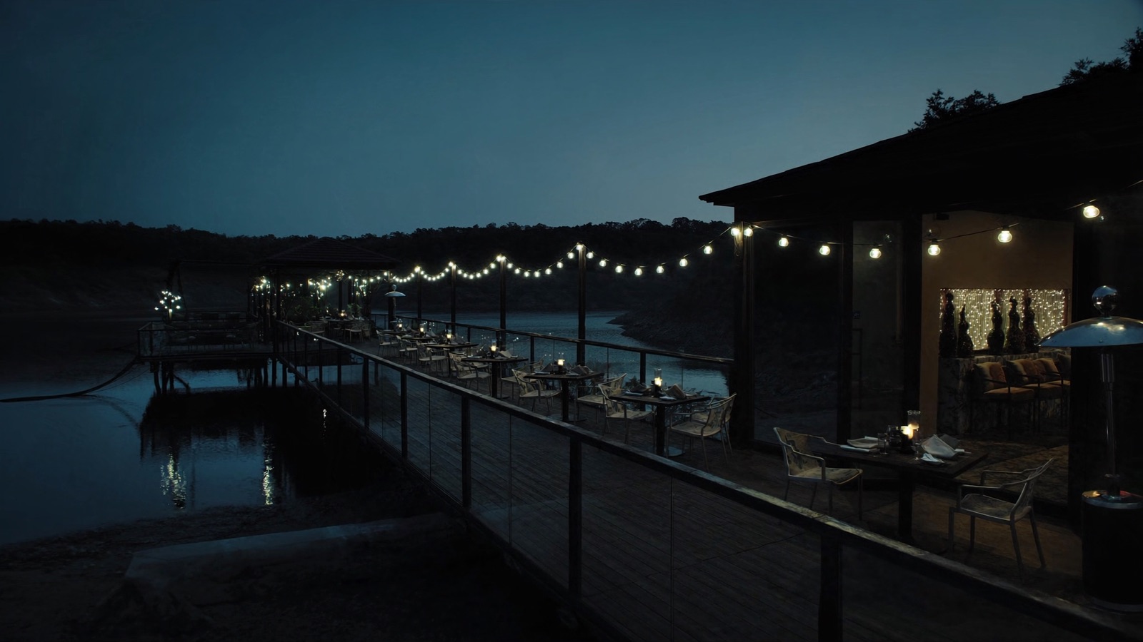 Citron Baltimore terrace at dusk